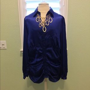 Beautiful Blue AB Studio Button Front Blouse